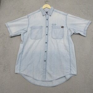 Wrangler Riggs Chambray Workwear Shirt Mens XL Blue Denim Utility Ranch Outdoor‎